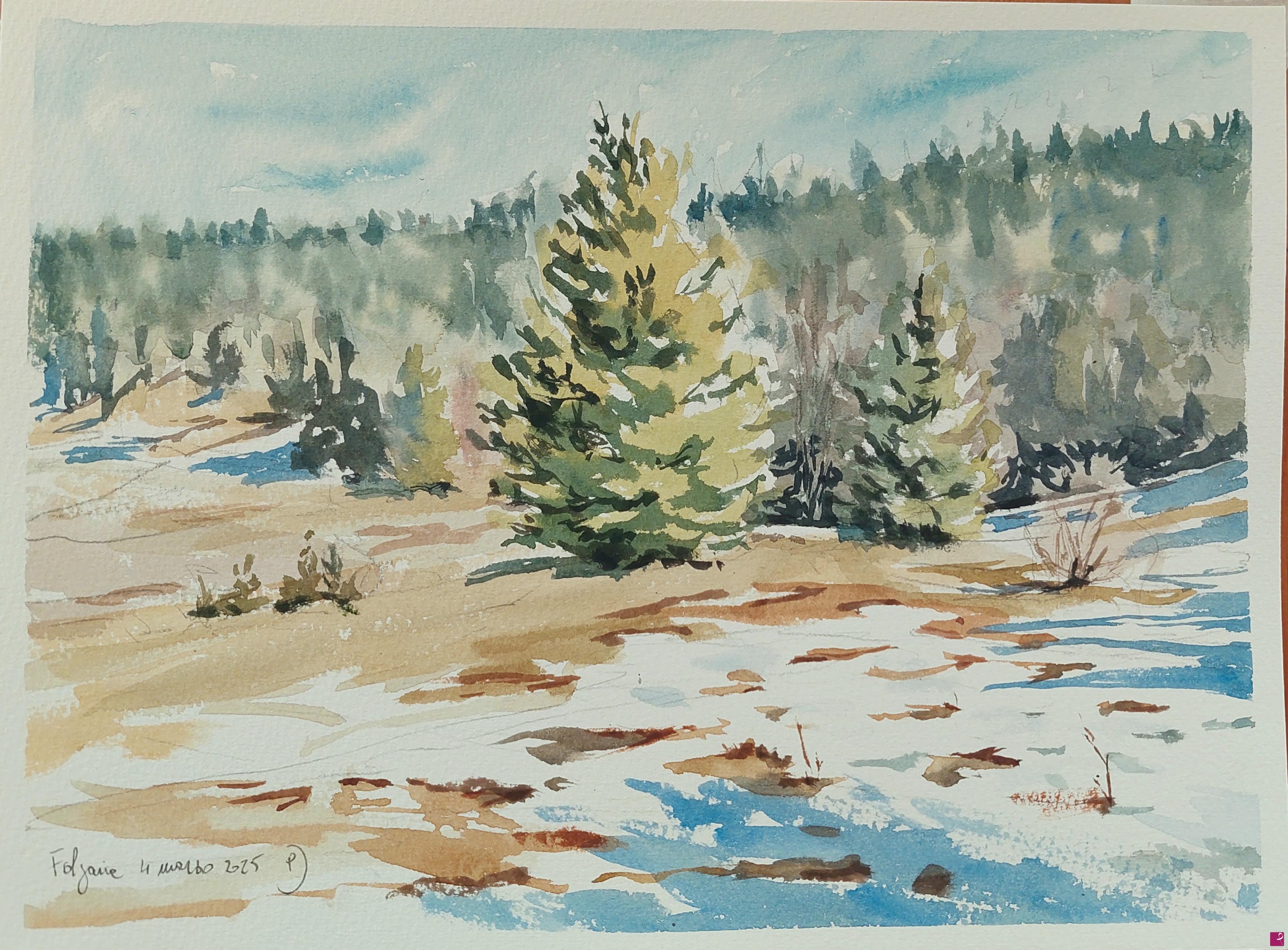 quadri in vendita online - Plein air sull'Alpe Cimbra, a Folgaria