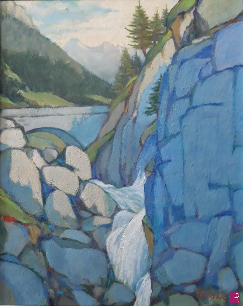 quadri in vendita online - Pont Breil Valsavarenche (VDA) 1973