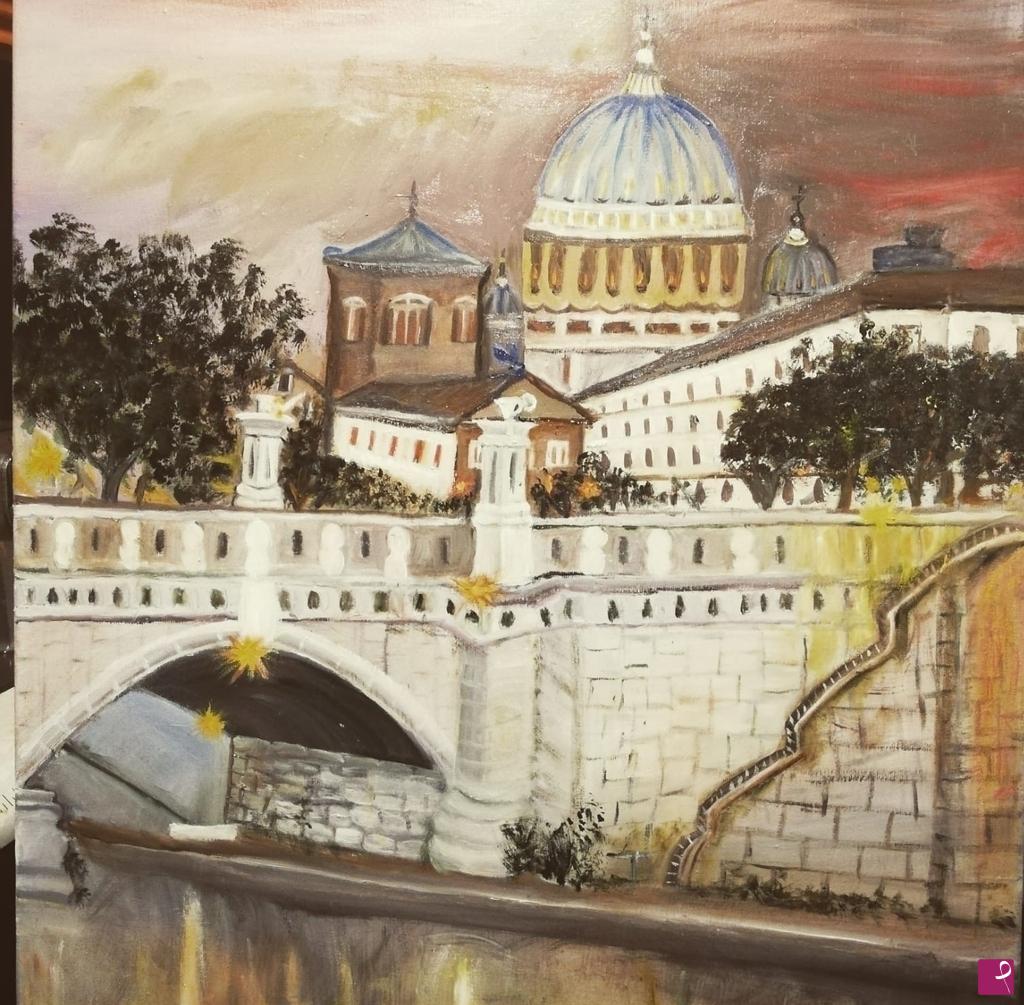 quadri in vendita online - Ponte castel st. Angelo sul tevere