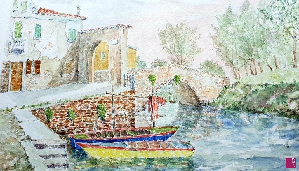 quadri in vendita online - Ponte del Borgo  Malamocco-VE-