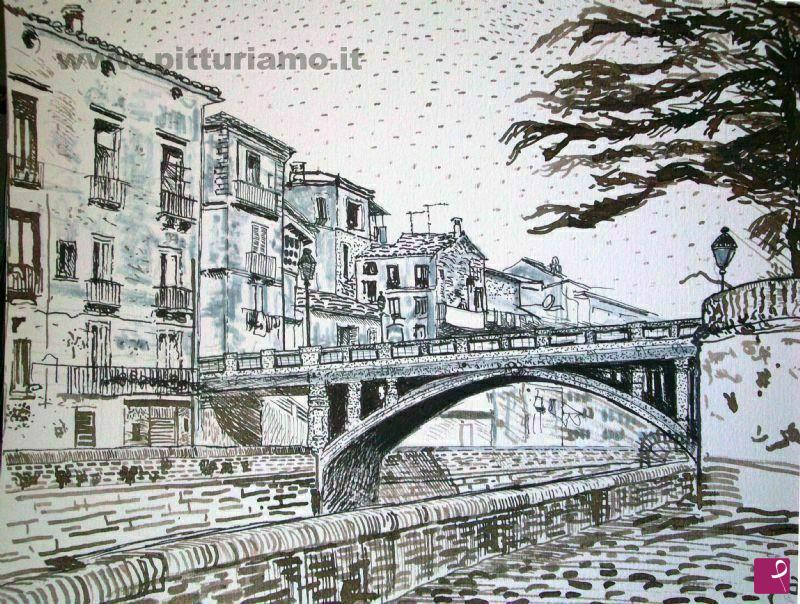 quadri in vendita online - Ponte giallo - Cosenza