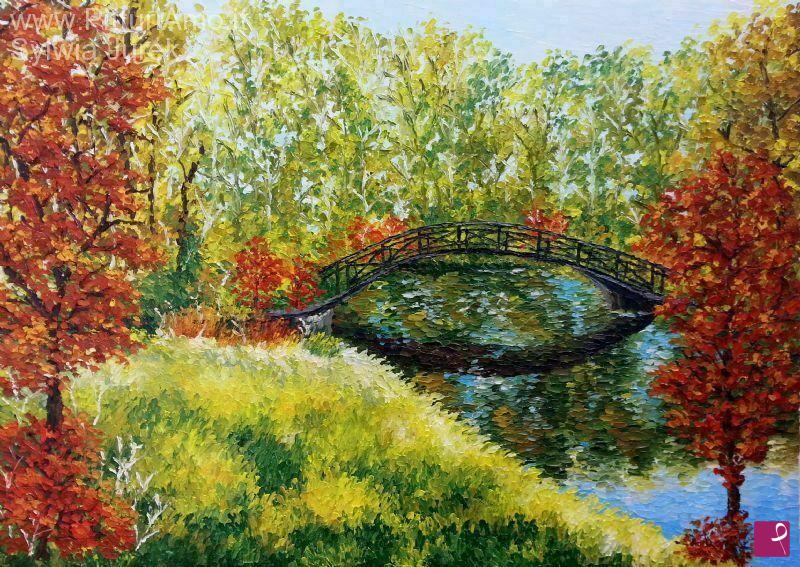 quadri in vendita online - Ponte nel parco