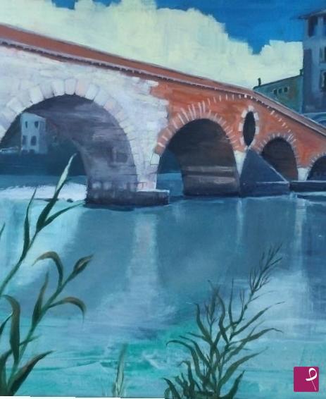 quadri in vendita online - Ponte pietra - vedute di Verona