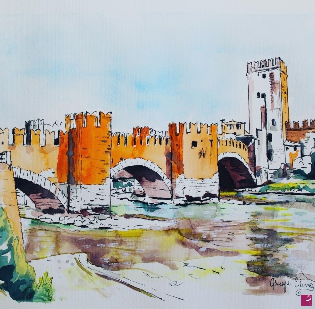 quadri in vendita online - Ponte Scaligero - Verona