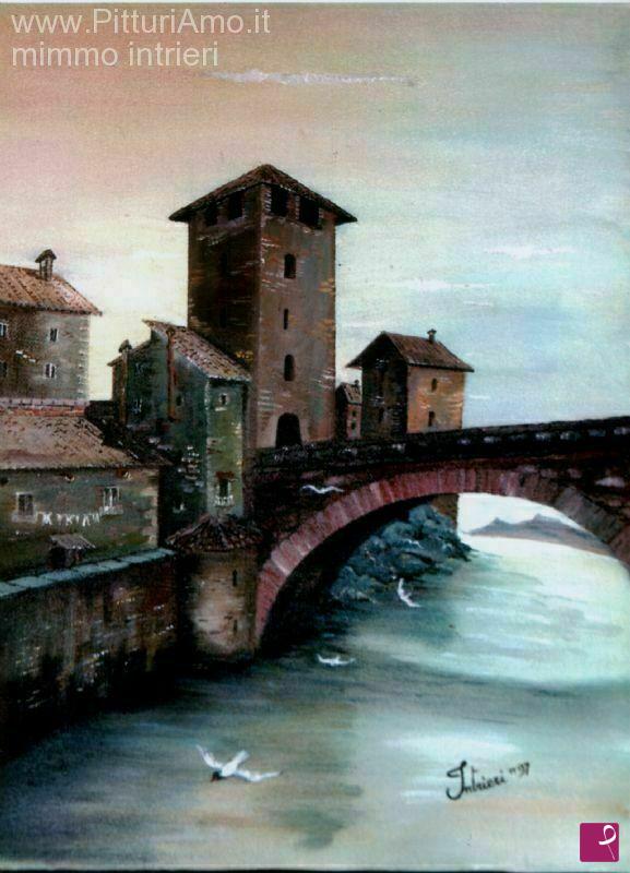 quadri in vendita online - Ponte sul canale