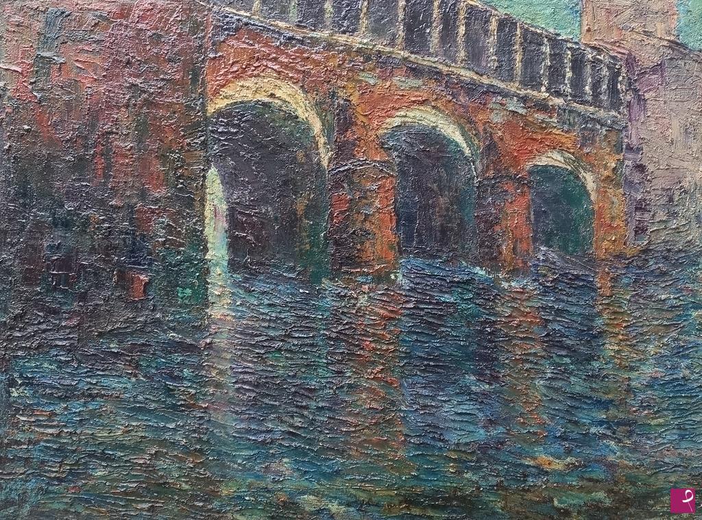 quadri in vendita online - Ponte sul fiume