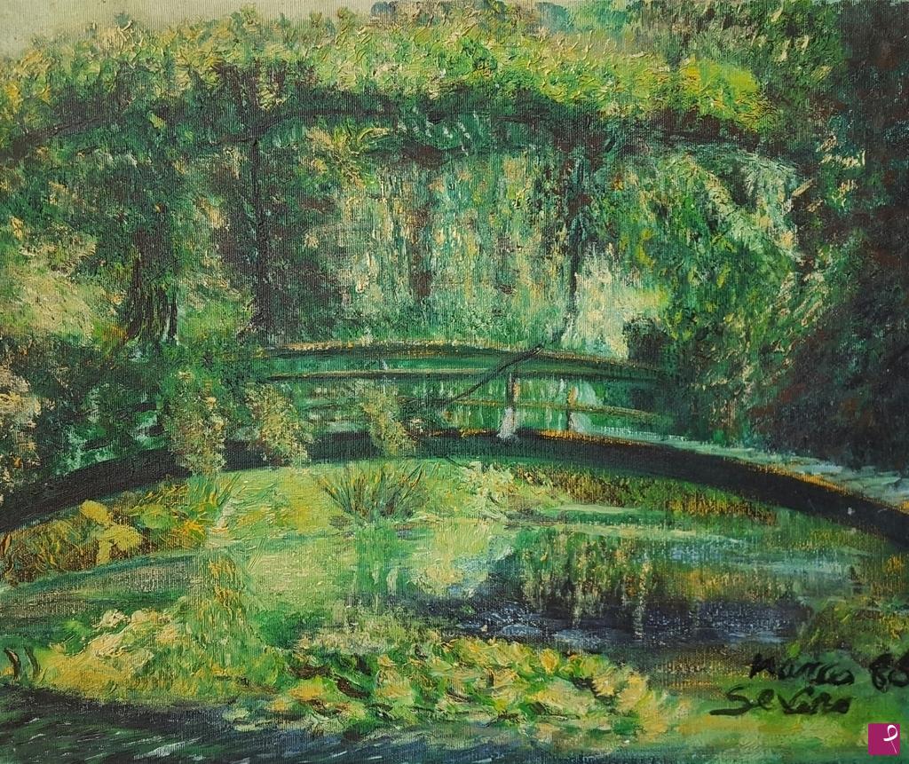 quadri in vendita online - Ponte sul fiume