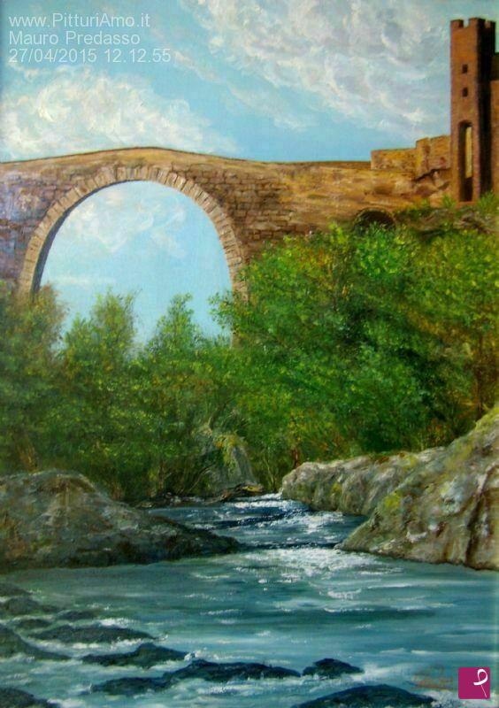 quadri in vendita online - Ponte sul fiume Fiora - www.mauropre.com