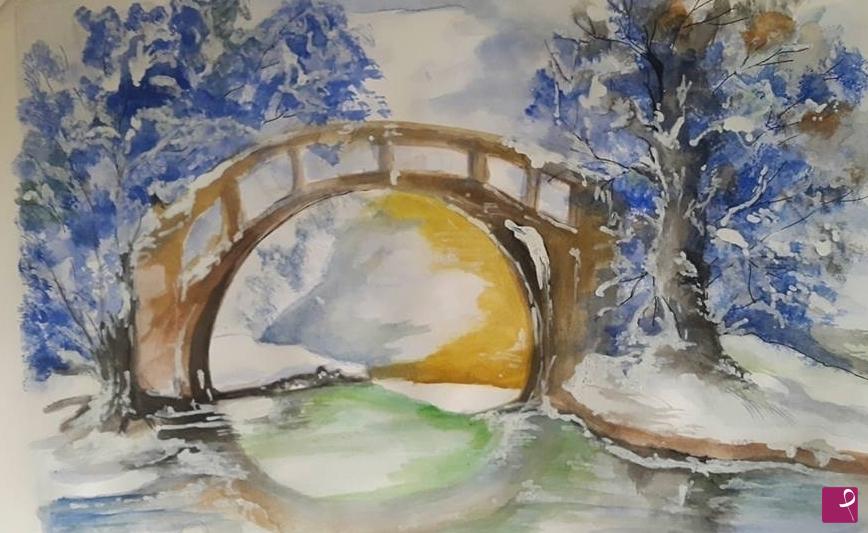 quadri in vendita online - ponte sul ghiaccio