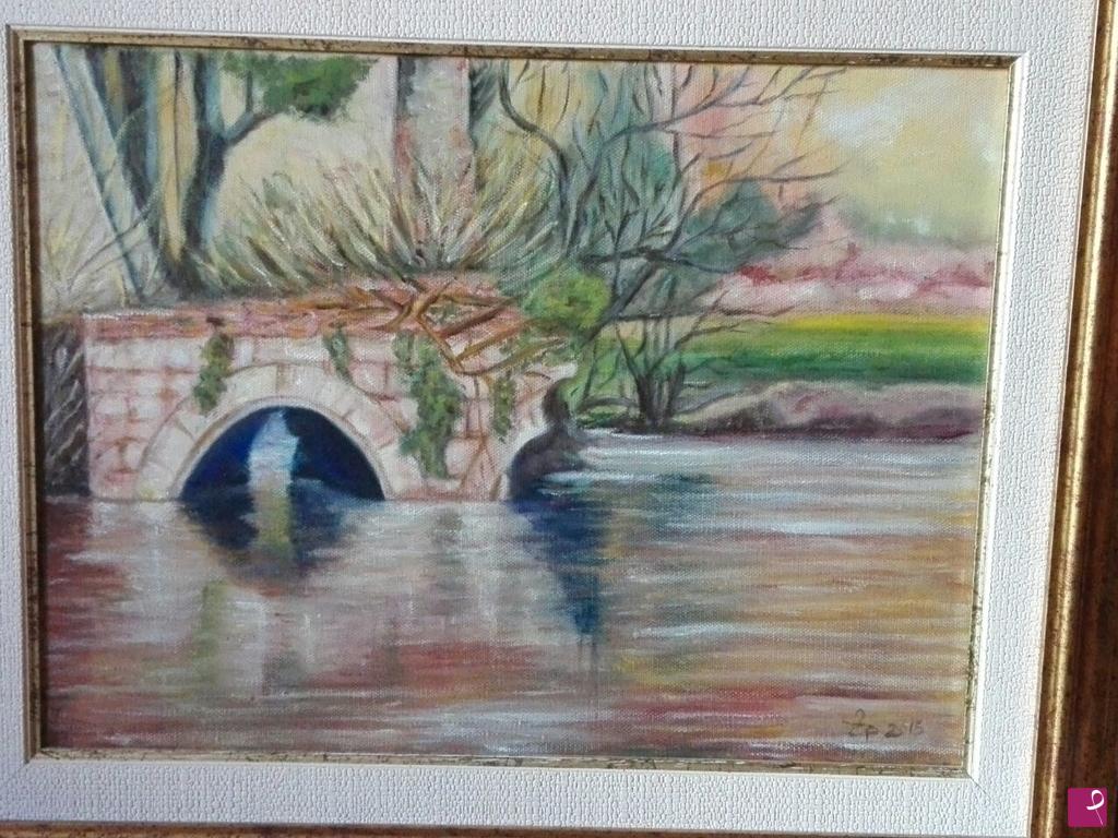 quadri in vendita online - Ponte sul lago
