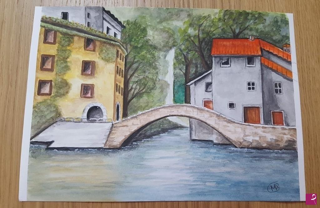 quadri in vendita online - Ponte sul lago
