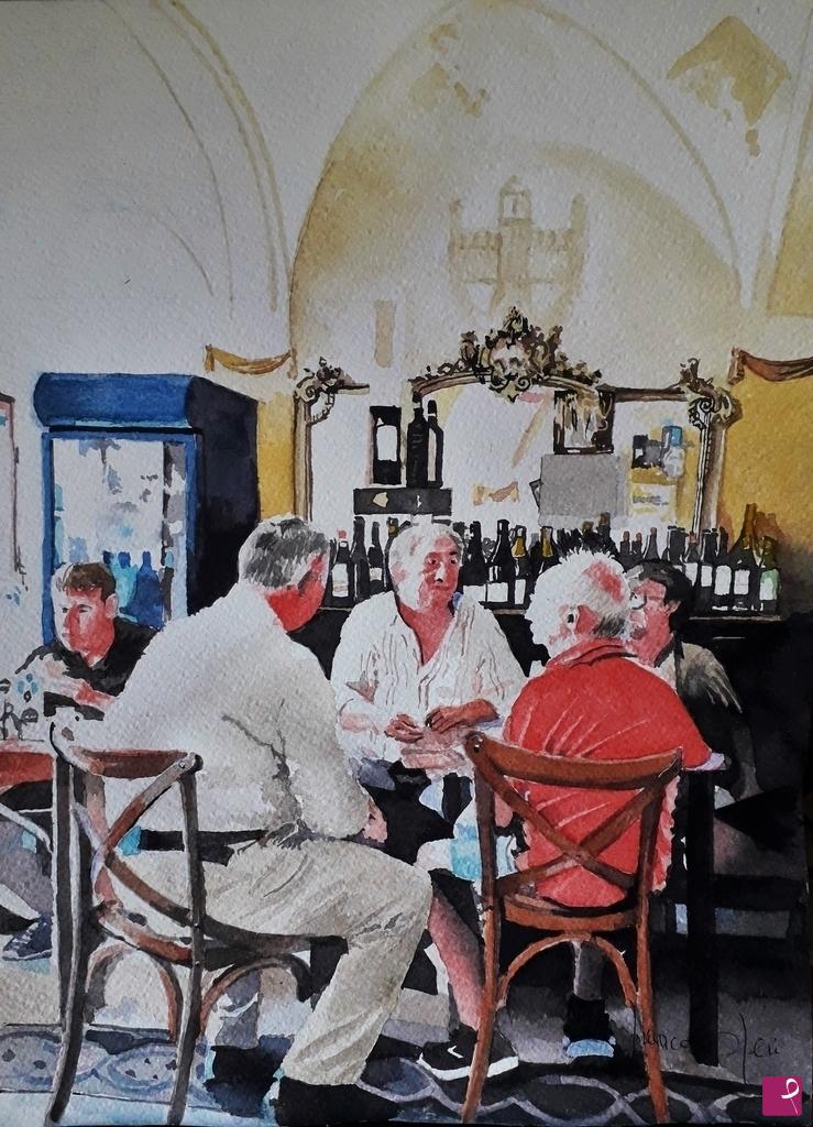 quadri in vendita online - Pontremoli: al bar Bellotti