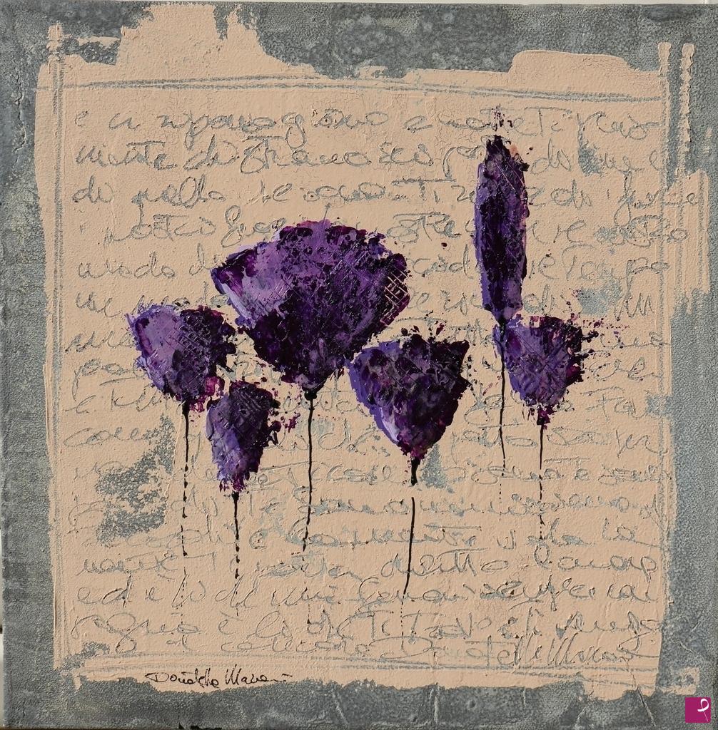 quadri in vendita online - poppies and purple