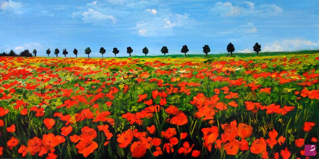 quadri in vendita online - Poppies for Rose