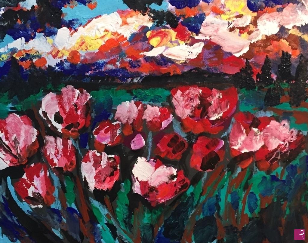 quadri in vendita online - Poppies sunset