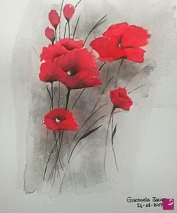quadri in vendita online - Poppy flower