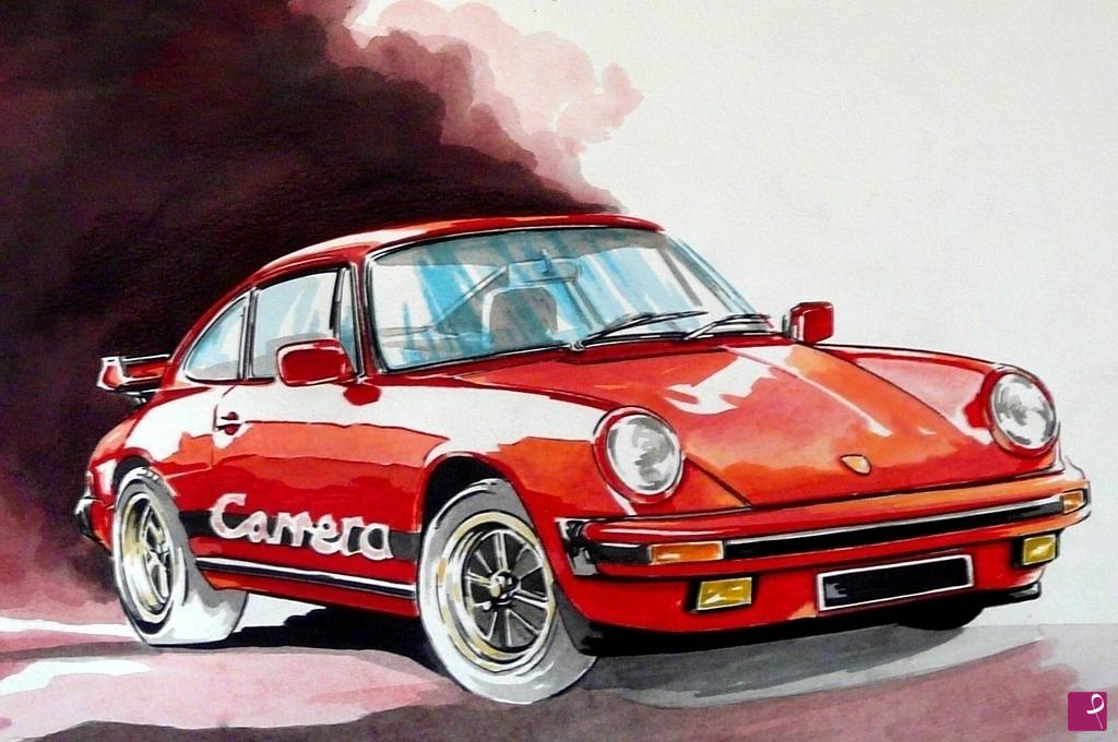 quadri in vendita online - PORSCHE CARRERA TURBO 1977