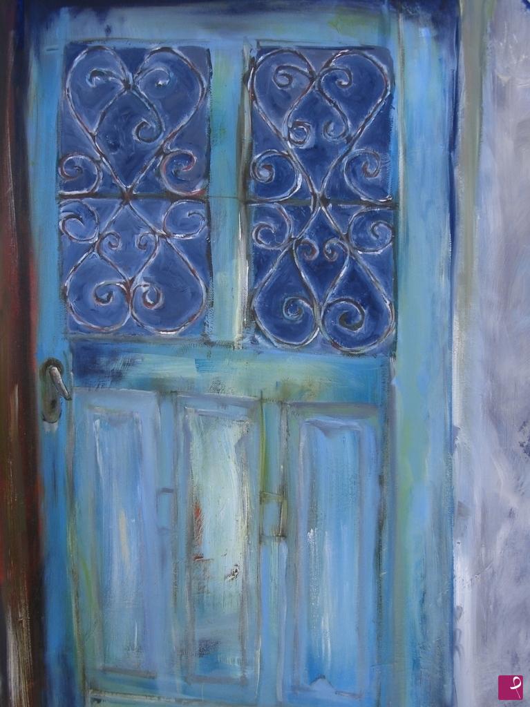 quadri in vendita online - porta blu