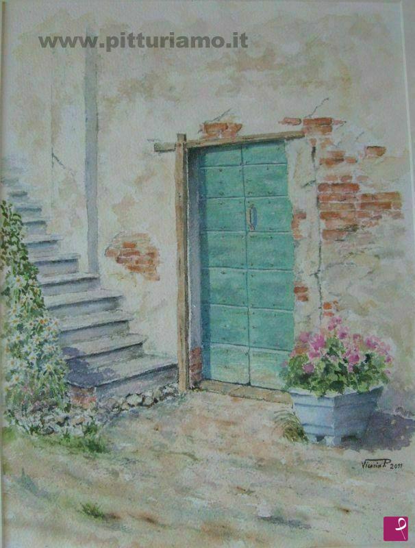 quadri in vendita online - Porta di cascina a Cergnago (PV)