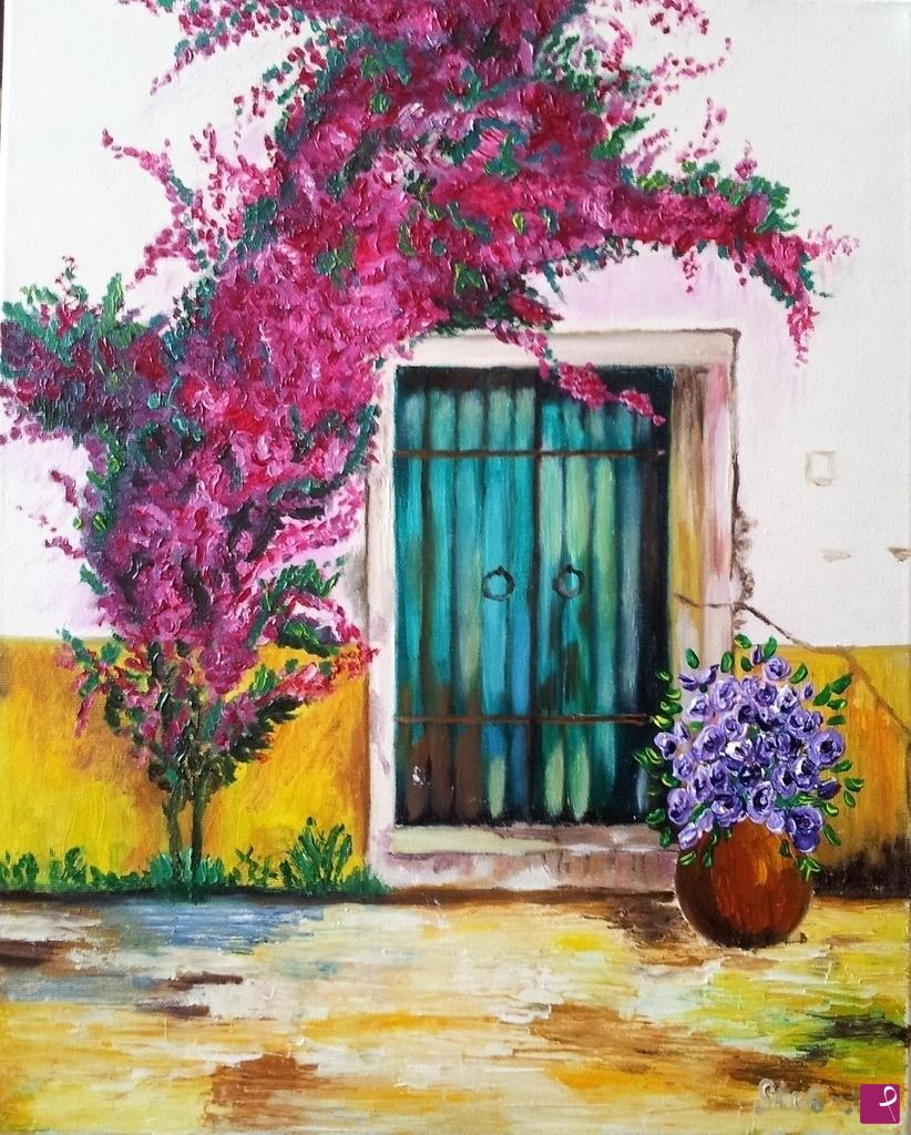 quadri in vendita online - Porta verde