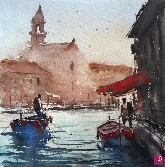 quadri in vendita online - Porto canale di Cesenatico