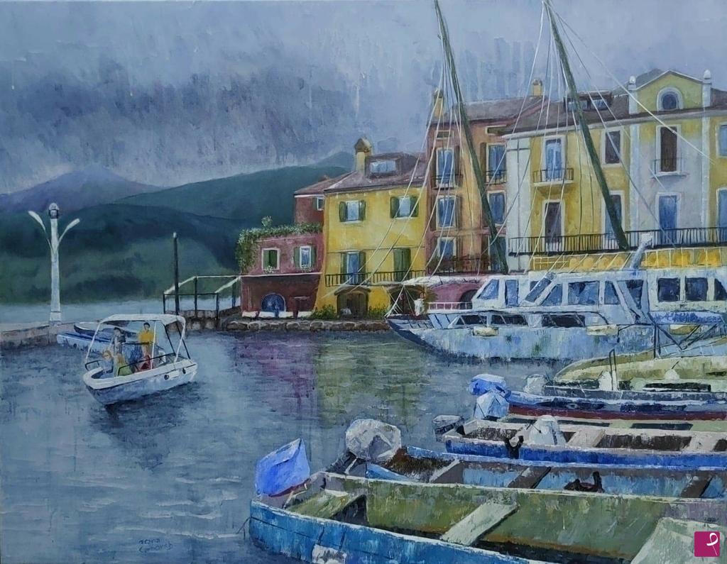quadri in vendita online - Porto vecchio di Malcesine