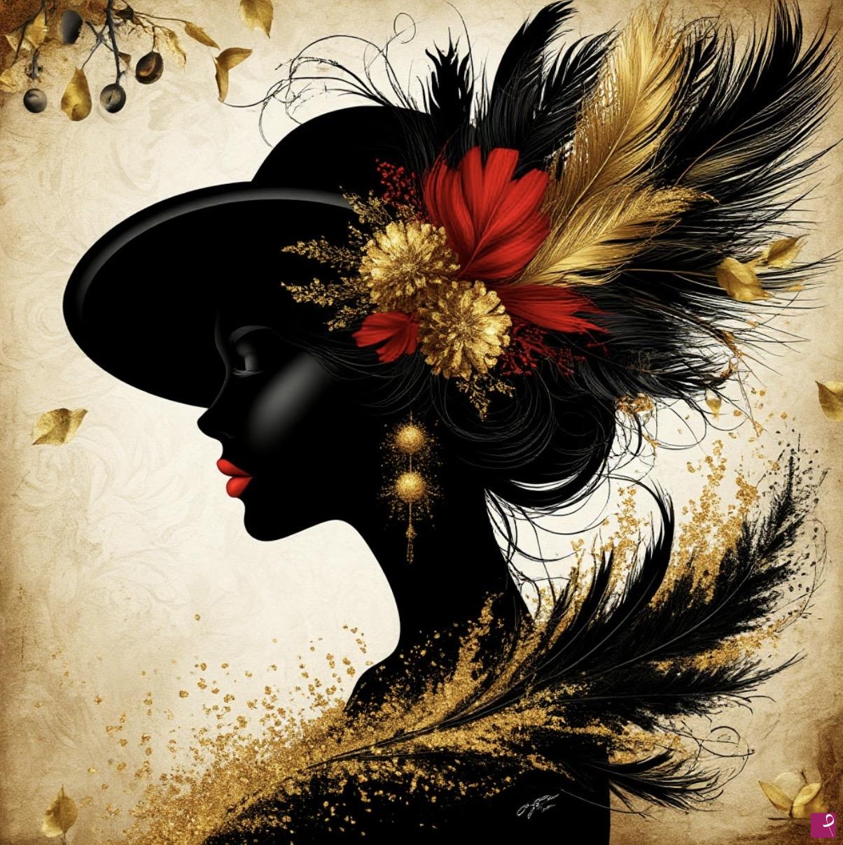 quadri in vendita online - Portrait beautiful girl with flowers 