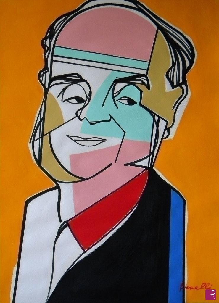 quadri in vendita online - Portrait de Italo Calvino