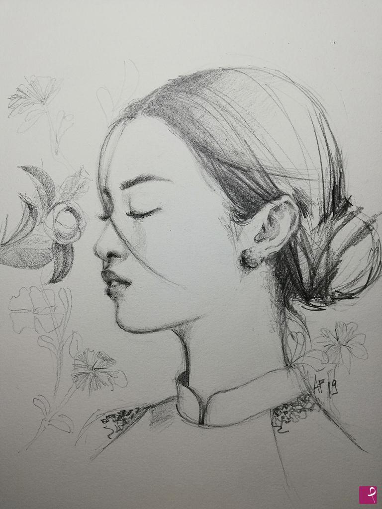 quadri in vendita online - Portrait of a Chinese girl