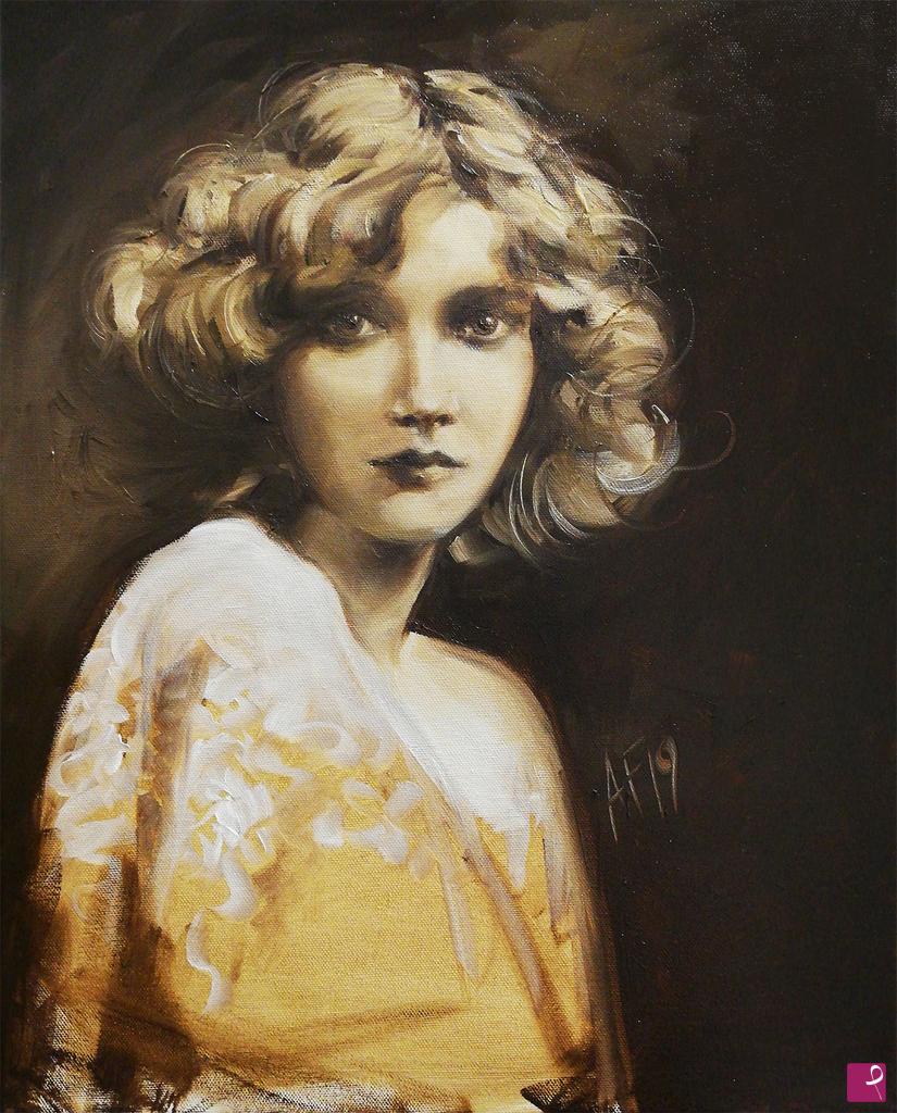 quadri in vendita online - Portrait of a young actress - they were the years of the daguerreotypes.