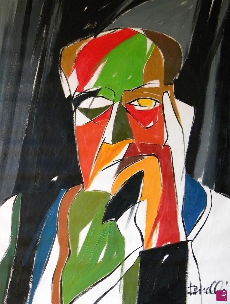 quadri in vendita online - Portrait of Alberto Moravia