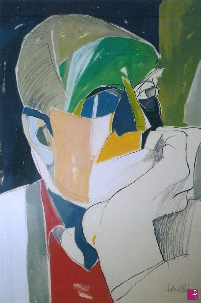 quadri in vendita online - Portrait of Alberto Moravia 