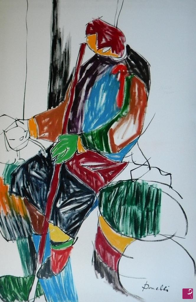 quadri in vendita online -  Portrait of an old bag lady