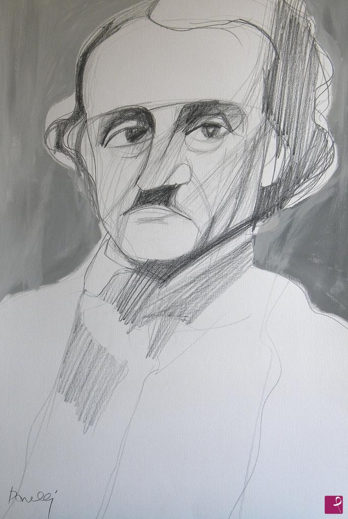 quadri in vendita online - Portrait of Edgar Allan Poe
