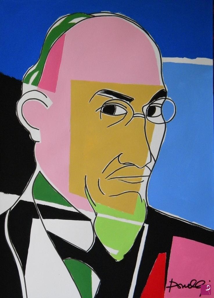 quadri in vendita online - Portrait of Erik Satie