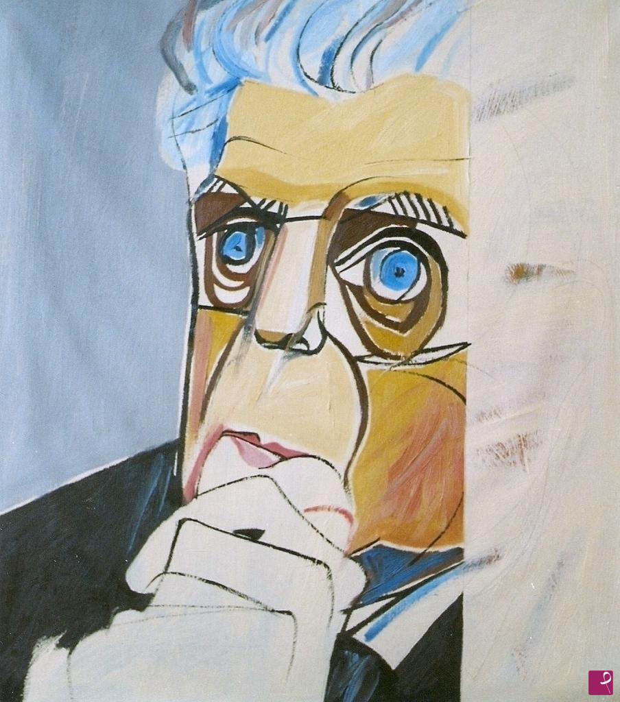 quadri in vendita online - Portrait of Eugenio Montale