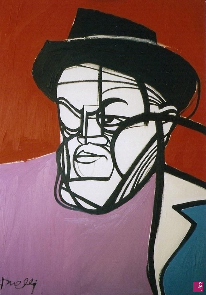 quadri in vendita online - Portrait of Federico Fellini 