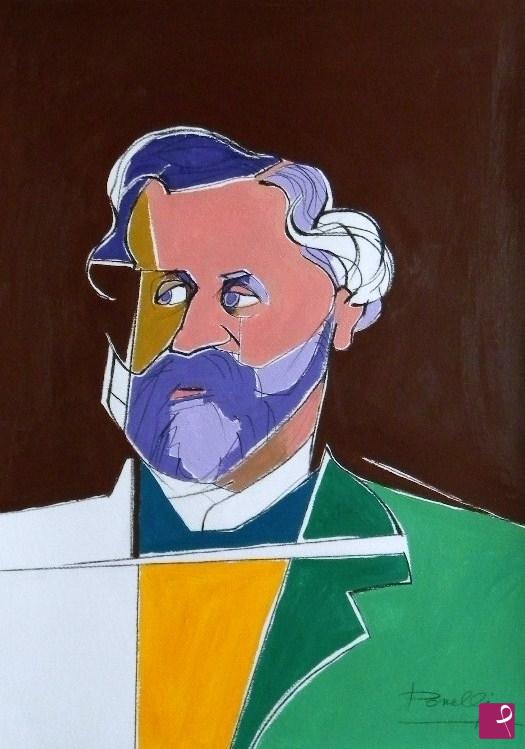 quadri in vendita online - Portrait of Giuseppe Verdi
