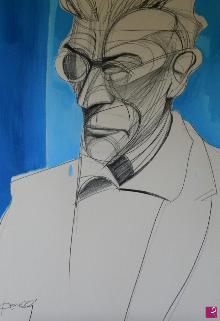 quadri in vendita online - Portrait of Samuel Beckett