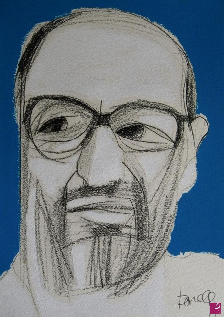 quadri in vendita online - Portrait of Umberto Eco
