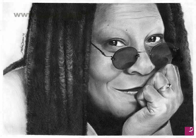 quadri in vendita online - Portrait of Woopy Goldberg