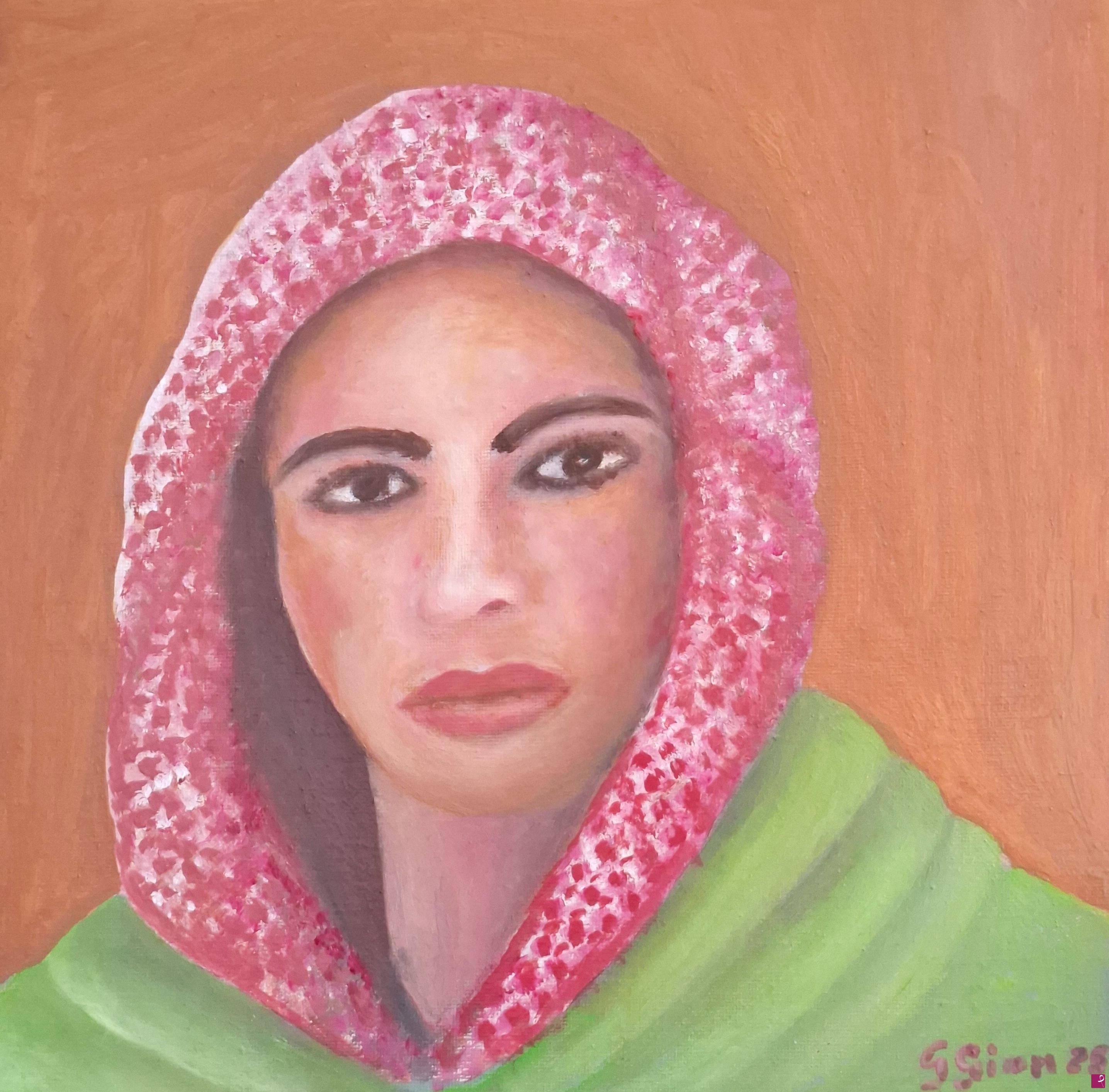 quadri in vendita online - Portrait of young Palestinian woman