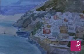 quadri in vendita online - Positano alba