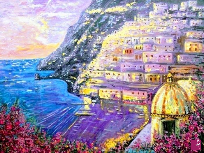 quadri in vendita online - Positano by night