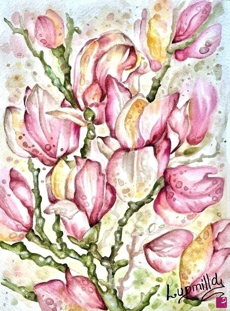 quadri in vendita online - Poster stampa originale con fiori tulipani misti