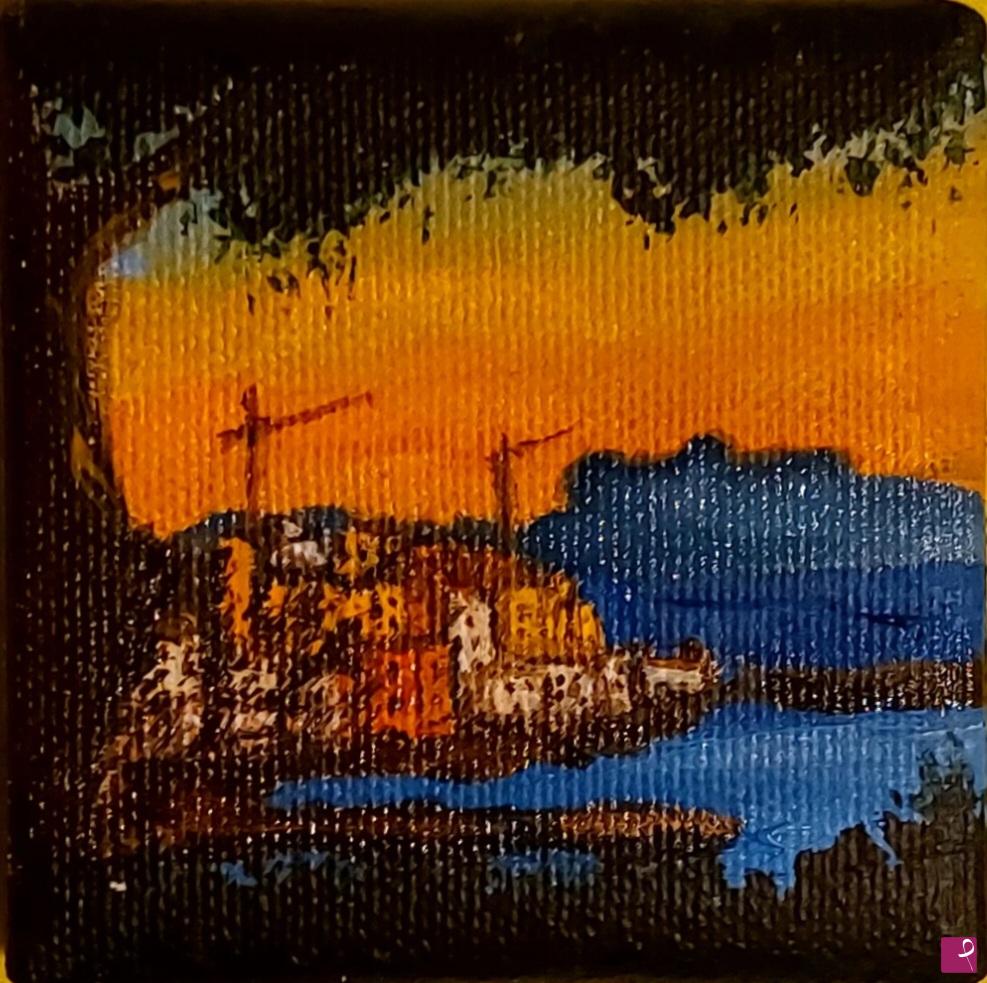 quadri in vendita online - Pozzuoli.. rione Terra dal porto( miniatura)