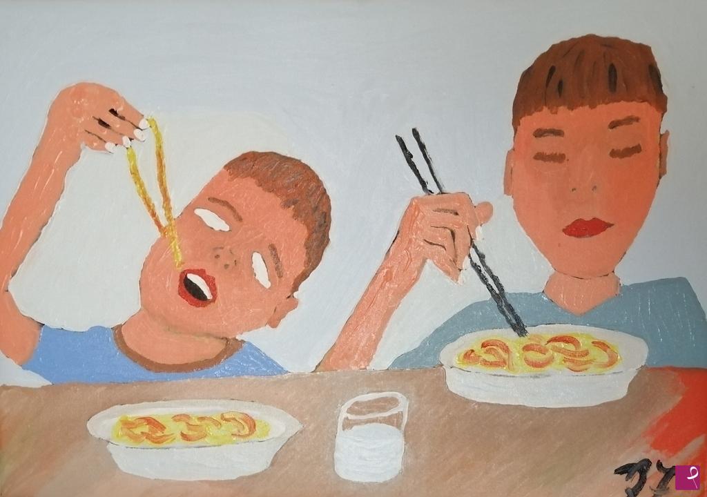 quadri in vendita online - PRANZO (70 x 50; OLIO SU TELA)