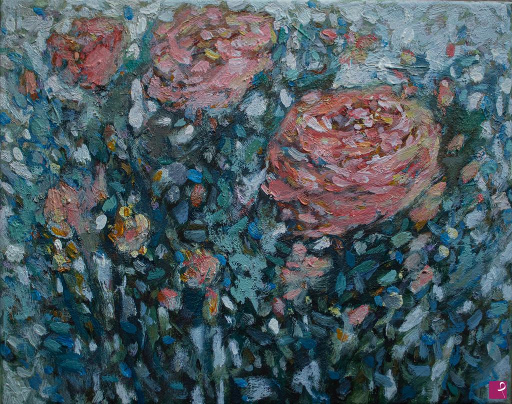 quadri in vendita online - Prato di  fiori