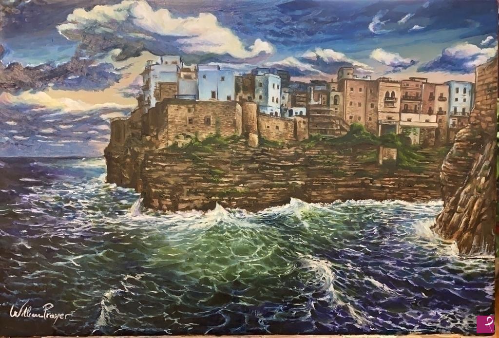 quadri in vendita online - Preludio di tempesta marittima (Polignano a Mare)