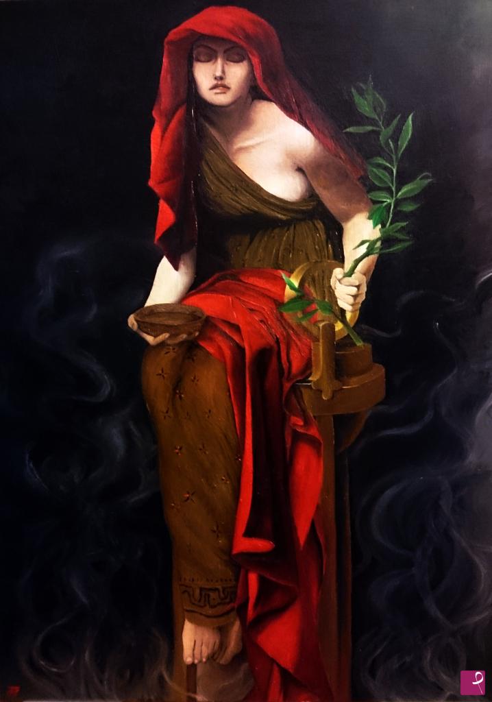 quadri in vendita online - Priestess of Delphi - John Collier